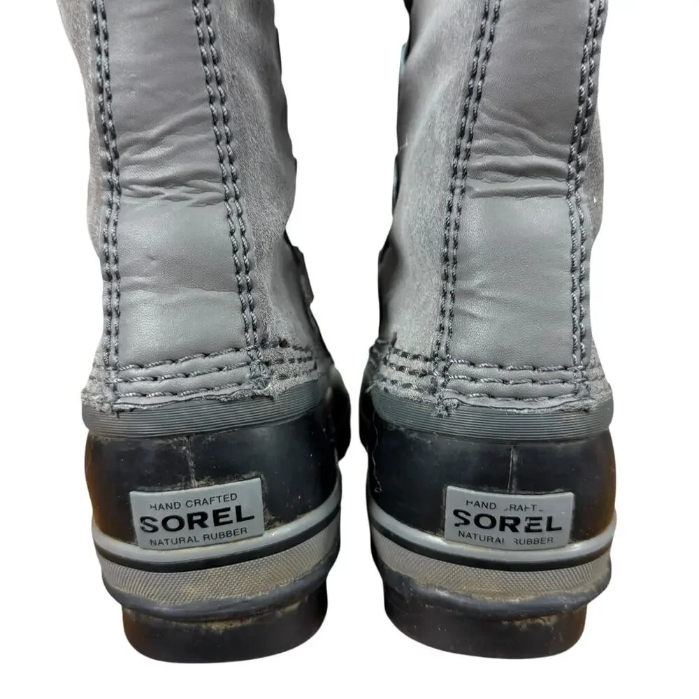Sorel Joan of Artic Snow Boots Faux Fur Lace Up Winter Shoes Kids Youth sz 4
